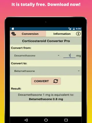 Corticosteroid Conversion Corticoid & Steroids android App screenshot 1