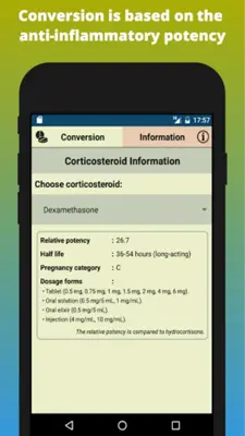 Corticosteroid Conversion Corticoid & Steroids android App screenshot 2